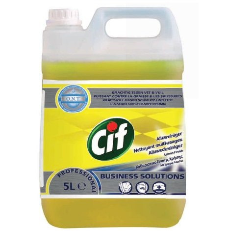 CIF PROFESSIONAL ALL PURPOSE CLEANER LEMON FRESH 5L skoncentrowany preparat do codziennego mycia wodoodpornych, niezabezpieczony CIF PROFESSIONAL ALL PURPOSE CLEANER LEMON FRESH 5L skoncentrowany preparat do codziennego mycia wodoodpornych, niezabezpieczony
