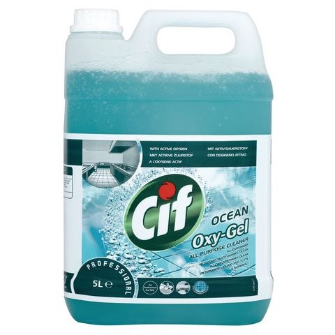 CIF PROFESSIONAL OXYGEL OCEAN 5L skoncentrowany preparat do mycia podłóg i innych wodoodpornych powierzchni zmywalnych CIF PROFESSIONAL OXYGEL OCEAN 5L skoncentrowany preparat do mycia podłóg i innych wodoodpornych powierzchni zmywalnych
