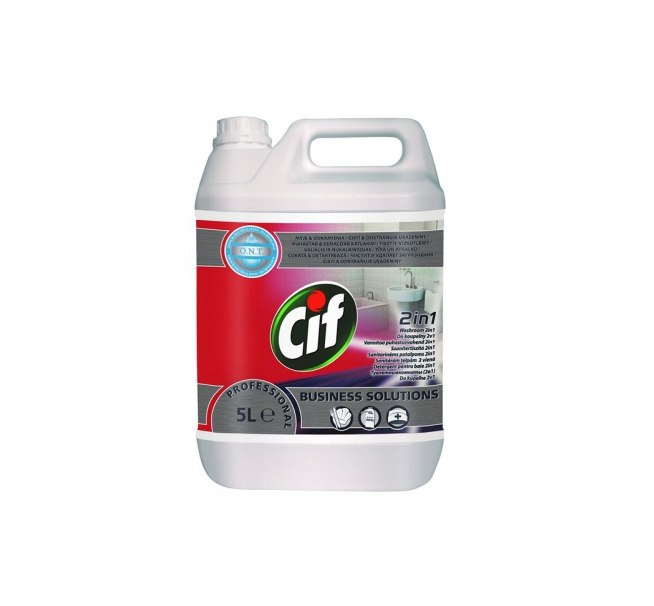 CIF PROFESSIONAL WASHROOM 2in1 Business Solutions 5L skoncentrowany preparat do usuwania zabrudzeń z powierzchni łazienkowych CIF PROFESSIONAL WASHROOM 2in1 Business Solutions 5L skoncentrowany preparat do usuwania zabrudzeń z powierzchni łazienkowych