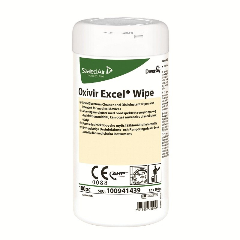 OXIVIR EXEL WIPE 100 szt. Gotowe do użycia chusteczki myjąco-dezynfekujące o szerokim spektrum działania oraz kró OXIVIR EXEL WIPE 100 szt. Gotowe do użycia chusteczki myjąco-dezynfekujące o szerokim spektrum działania oraz kró