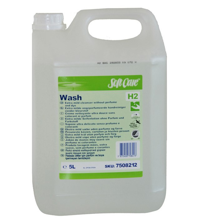 SOFT CARE WASH H2 5L mydło do mycia rąk, ciała i włosów bez zapachu i barwników SOFT CARE WASH H2 5L mydło do mycia rąk, ciała i włosów bez zapachu i barwników