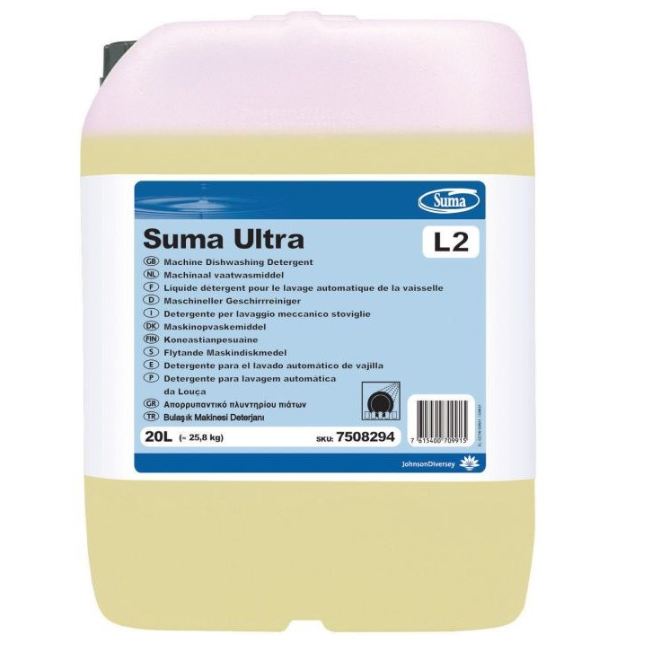 SUMA ULTRA L2 20L preparat do maszynowego mycia naczyń, przeznaczony do wody miękkiej SUMA ULTRA L2 20L preparat do maszynowego mycia naczyń, przeznaczony do wody miękkiej