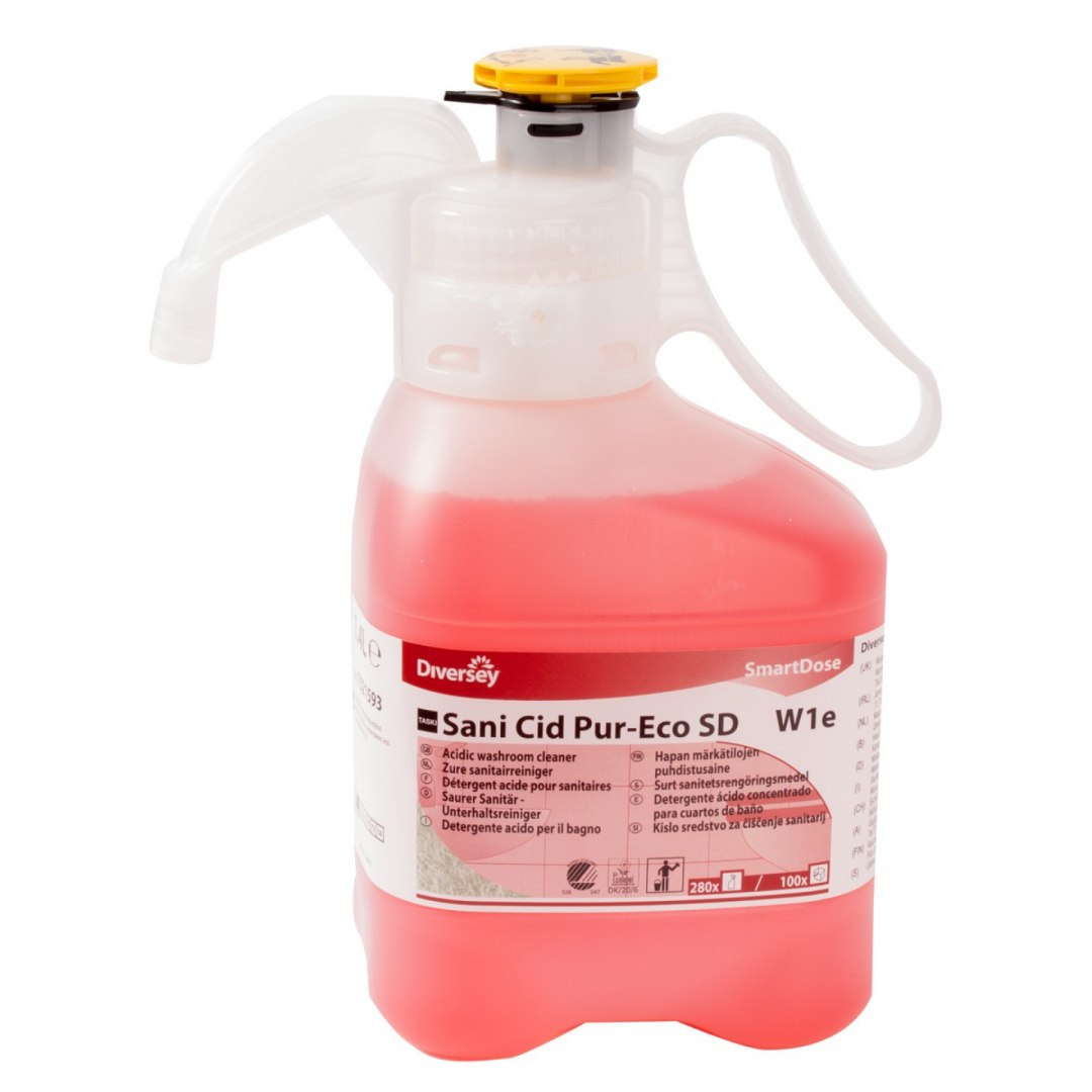 TASKI SANI CID SD PUR-ECO W1e 1,4L skoncentrowany ekologiczny preparat do mycia toalet, z wbudowanym systemem Smart Dose TASKI SANI CID SD PUR-ECO W1e 1,4L skoncentrowany ekologiczny preparat do mycia toalet, z wbudowanym systemem Smart Dose